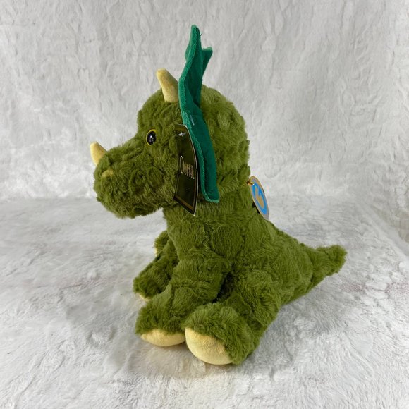 Goffa Plush Dinosaur Triceratops Sitting Green Cute Stuffed Animal 10" NWT - Picture 8 of 9